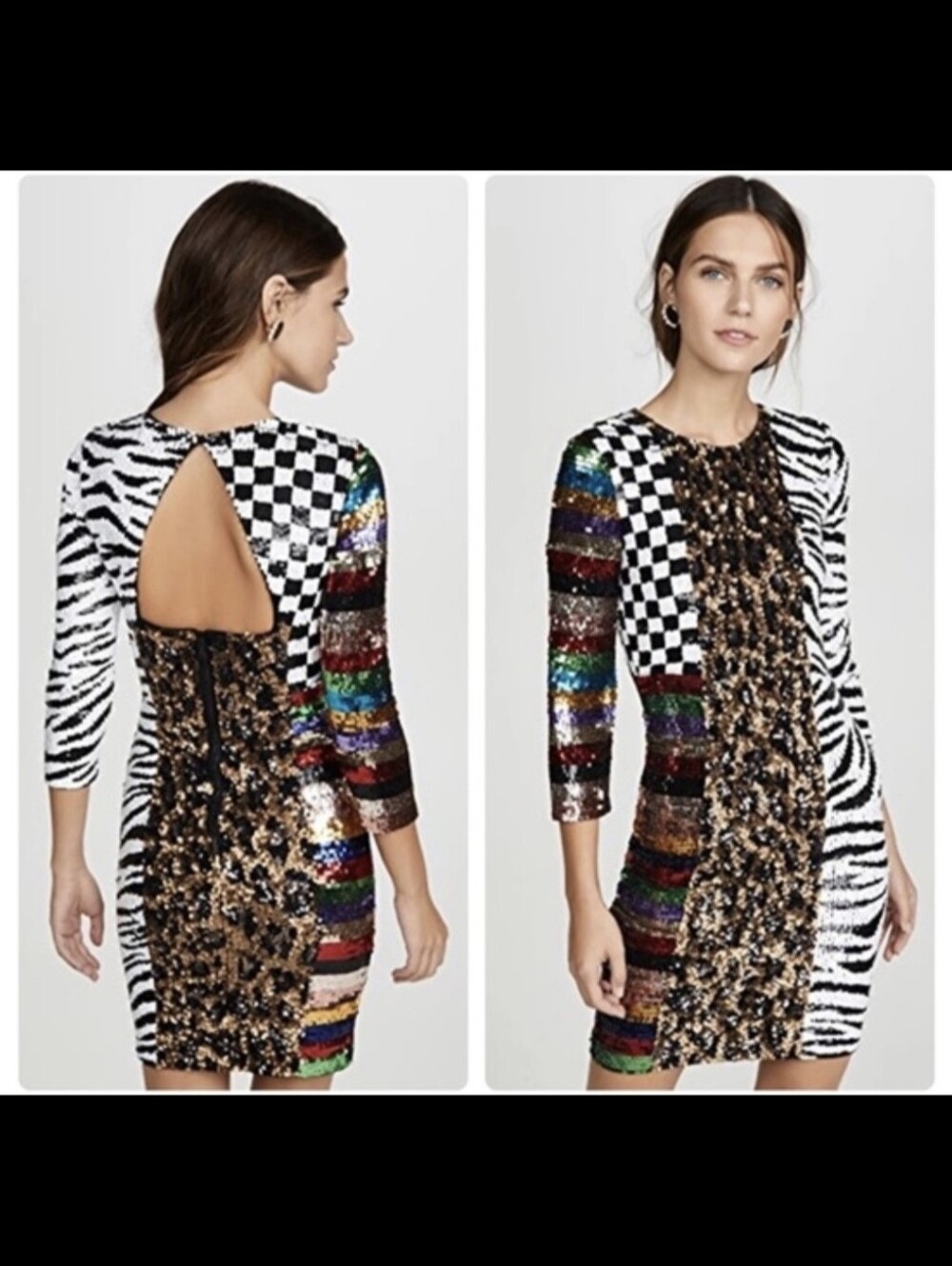 Alice + Olivia Jae Sequin Mini Dress Size 6 - Picture 11 of 16